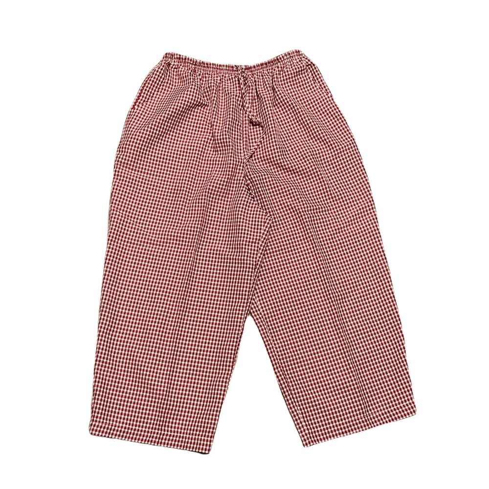 Teddi Capri Casual Pants ~ Sz 10P ~ Red ~ High Rise ~ 18.5" Inseam ~ Plaid